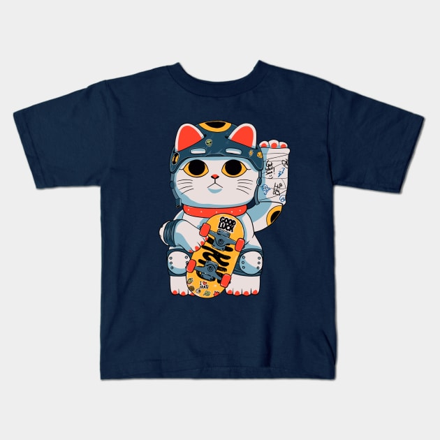 Unlucky Skater Kids T-Shirt by ppmid